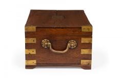 British Colonial Teak and Brass Hinged Top Box - 4668025