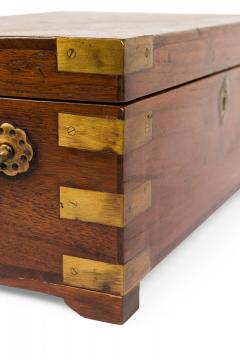 British Colonial Teak and Brass Hinged Top Box - 4668027