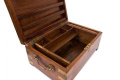 British Colonial Teak and Brass Hinged Top Box - 4668029