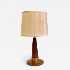 British Mid Century Modern Teak and Brass Marine Desk or Table Lamp 1930 - 1772630