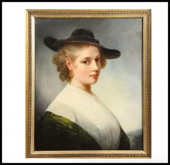 British School C 1840 An Exceptional Quality Portrait Lady in Green  - 3880558