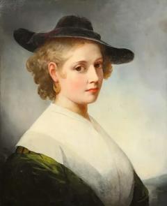 British School C 1840 An Exceptional Quality Portrait Lady in Green  - 3881370