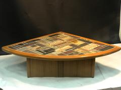 Britt Sallingboe Great Danish Modern Mosaic Tile Top Triangle Wedge Coffee Table - 513518