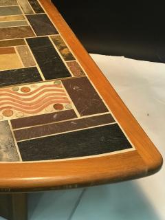 Britt Sallingboe Great Danish Modern Mosaic Tile Top Triangle Wedge Coffee Table - 513520