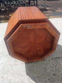 Brockstein Octagon Shaped Ribbon Mahogany Side Table - 3877900