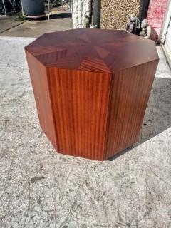Brockstein Octagon Shaped Ribbon Mahogany Side Table - 3877904