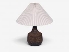 Brom lle Keramik Leaf Table Lamp Brown Stoneware Denmark 1960s - 4803631