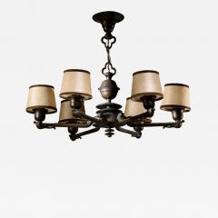 Bronze 6 armed chandelier - 4326279