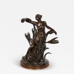 Bronze Art Nouveau Lamp Maiden Surrounded by Flowers - 4419121