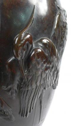 Bronze Asian Crane Lamp - 1240461