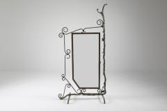 Bronze Brass and Forged Steel Decorative Floor Mirror 1920s - 1911713