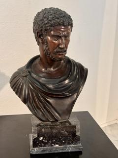 Bronze Bust of Roman Emperor Caracalla on Marble Base - 4316158