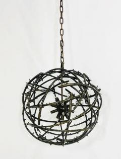 Bronze Chandelier in the Style of the Rosier Model by Herve Van Der Straeten - 3948816