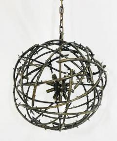 Bronze Chandelier in the Style of the Rosier Model by Herve Van Der Straeten - 3948819