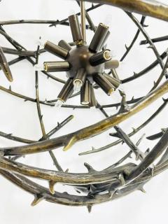 Bronze Chandelier in the Style of the Rosier Model by Herve Van Der Straeten - 3948853