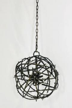 Bronze Chandelier in the Style of the Rosier Model by Herve Van Der Straeten - 3948861