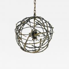 Bronze Chandelier in the Style of the Rosier Model by Herve Van Der Straeten - 3952271