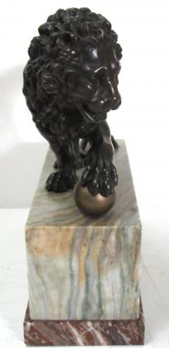 Bronze Medici Lion Statue on a Marble Plinth - 686681