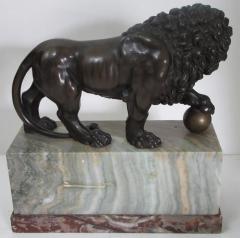 Bronze Medici Lion Statue on a Marble Plinth - 686682