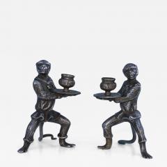 Bronze Monkey Candle Holders - 3057084