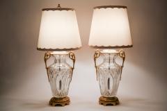 Bronze Mounted Cut Crystal Pair Early 19th Century Lamps - 1037603