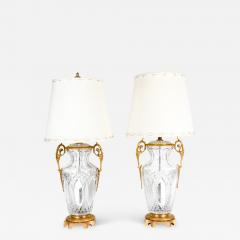 Bronze Mounted Cut Crystal Pair Early 19th Century Lamps - 1039712