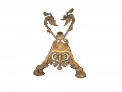 Bronze Mounted Holder Enameled Art Glass French Decorative Trumpet Vase - 3546221