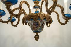 Bronze Mounted Sevres Porcelain Seven Arm Chandelier - 1170405