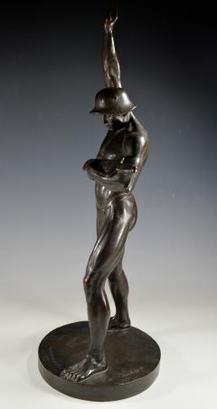 Bronze Sculpture of a Soldiers Pledge of Allegiance Social Realism World War 1 - 4077197