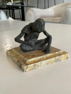 Bronze Sculpture on Marble Base France 1940s - 3997799