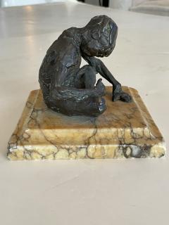 Bronze Sculpture on Marble Base France 1940s - 3997801