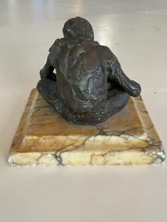 Bronze Sculpture on Marble Base France 1940s - 3997805