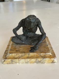 Bronze Sculpture on Marble Base France 1940s - 3997822
