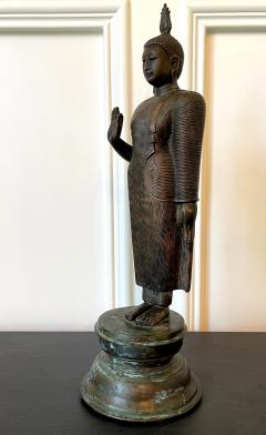 Bronze Standing Buddha Statue on Pedestal Sri Lanka - 2350156