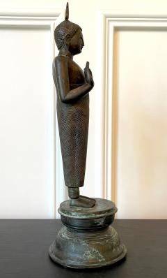 Bronze Standing Buddha Statue on Pedestal Sri Lanka - 2350157