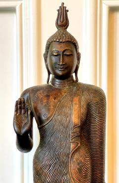 Bronze Standing Buddha Statue on Pedestal Sri Lanka - 2350158