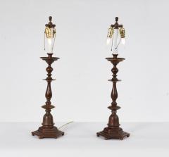 Bronze Table Lamps with Hexagonal Bases - 4590980