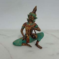 Bronze Thai Sculpture of Musician Playing Drum - 2563486