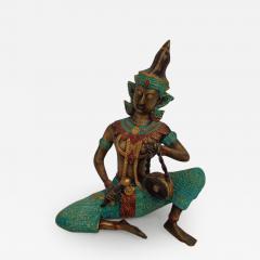 Bronze Thai Sculpture of Musician Playing Drum - 2796557