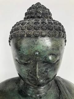 Bronze Thailand Figurative Buddha Sculpture Bust 20th Century with Patina - 3574502