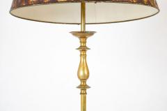 Bronze Turned Floor Lamp with Faux Tortoiseshell Shade - 3265130