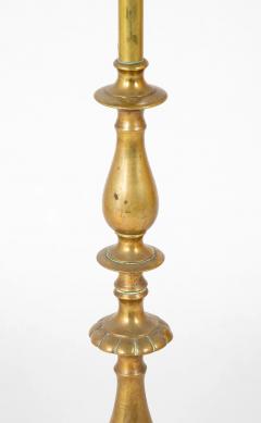 Bronze Turned Floor Lamp with Faux Tortoiseshell Shade - 3265138
