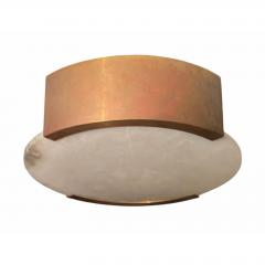 Bronze and Alabaster Flush Mount Light Fixture - 4762728