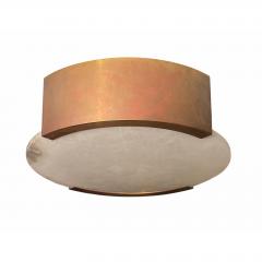 Bronze and Alabaster Flush Mount Light Fixture - 4762729