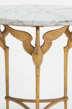 Bronze and Marble Swans Side Table - 3337909