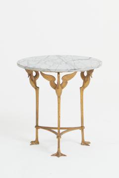 Bronze and Marble Swans Side Table - 3337911