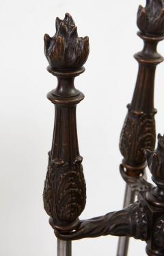 Bronze and Steel Flame Finial Firetools on Stand - 3330061