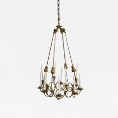 Bronze and brass 12 candles ceiling lamp 19th c  - 4562545