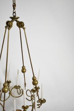 Bronze and brass 12 candles ceiling lamp 19th c  - 4695833