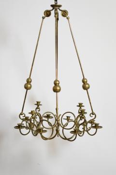 Bronze and brass 12 candles ceiling lamp 19th c  - 4695834